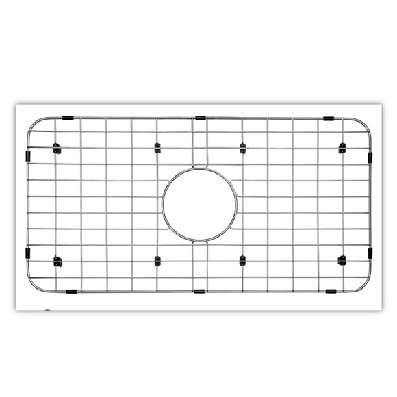 Serene Valley Sink Bottom Grid 24-1/8" x 12-5/8", Centered Drain Corner Radius - Picture 1 of 10